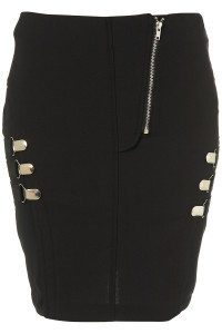 black zip clips skirt