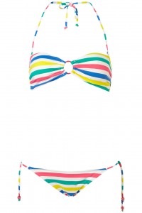 colourful stripe deckchair bikini